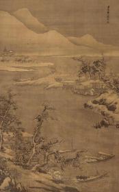 朱邦 寒江渔村图。纸本大小100.62*161.63厘米。宣纸艺术微喷复制