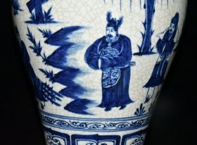 元青花开片人物故事梅瓶【44×25.5cm】