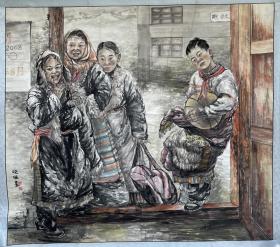 惠画（惠晓琳），丹青斋（惠风堂）主人,甘肃天水人,1987年受教于西北师大美术系杨国光等教授,1992年经甘肃省文化厅介绍在瓜州博物馆从事石窟壁画临摹等美术工作，2008-2011年就读于荣宝斋画院，中国美协主席刘大为导师人物画工作室,为瓜州书画院(张芝纪念馆)院长。尺寸170:150，价5000。