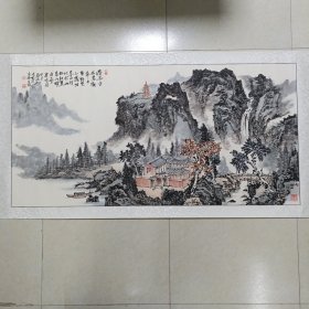 【名人国画】作者：刘北鸿成就显著。他开创“超印象诗画”，融合中西艺术精髓，将中国传统文化与西方油画技巧相融合，形成独特“诗画笔法” 。他擅长画马，与徐悲鸿并称，被誉为“中国超写实画马第一人”。其画作被海外政商显要及毕加索后裔等艺术馆、博物馆收藏，荣获多项国际大奖，影响力深远。品相实物请老师看图片为准136.5*67.5cm