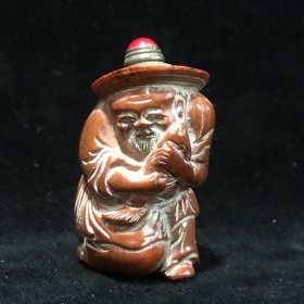 老路雕鱼翁鼻烟壶包浆浑厚做工精细