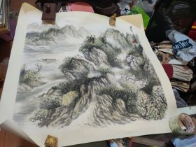 望江亭 一幅画的非常好的山水画 这好像是箫军