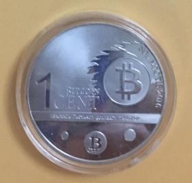 外国钱币硬币纪念章类：One bitcent BTC  纪念币（直径40mm）