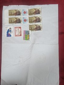 购销合同一份，背贴八枚中国印花税票，总面值156元，品如图， 25包邮。