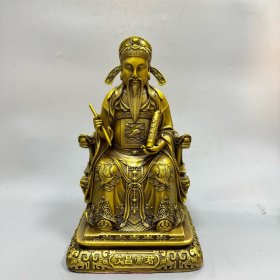 铜文昌帝君 摆件，品相如图 长16厘米，宽14厘米，高28厘米，重约3公斤