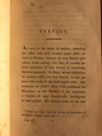 金银币及奖章考据 伦敦 1808年出版 关于希腊罗马和英格兰的金属货币及奖章的详细研究，配实物说明图。全牛皮封面封底 竹节背。是研究西方货币历史的珍贵的一手资料。兼具工具书和收藏价值。