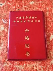 天津市乡镇企业专业技术职务培训  合格证书（李瑞光 地毯专业）