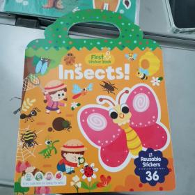 可点读First Sticker Book-Insects 原版进口手提果冻儿童贴纸书可反复 宝宝初学单词趣味认知