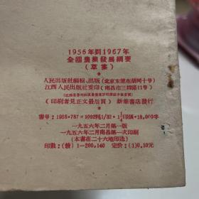 1956年到1967年全国农业发展纲要草案繁体字