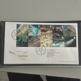 F4134英国邮票2002年海岸线风光风景 一封10全 外国首日封FDC