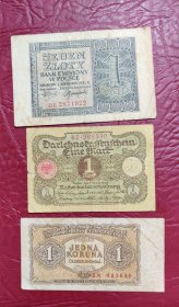 四十年代捷克纸币三种