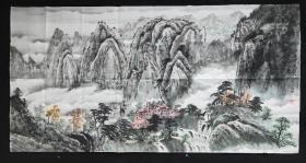 著名书画家周伯根2013年收货原创四尺整纸山水画真迹（米亚罗风景）