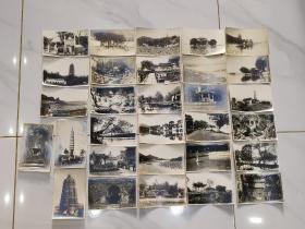 民国早期 银盐纸老照片收藏 杭州西湖风景照三十张合售，背面有当时题跋，品好可藏（那时雷峰塔还在）