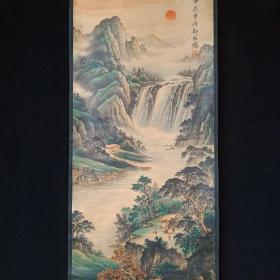 仿古中堂画字画(郑板桥新山水)办公室客厅挂画 宣纸山水画 已装裱