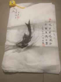 陈囯有手绘游鱼图