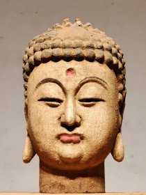 旧藏楠木佛首 开脸慈祥 待有缘人[，高22公分 宽12公分