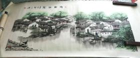 岭南画派名家，广东美协刘一民精品《清阴溢夏》，尺寸174*80厘米（画芯尺寸132x66厘米），已手工托裱，自行装框即可（本作品出售不含框）！！真迹！