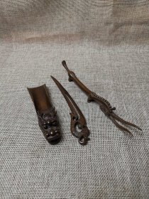 旧藏紫铜茶宠茶具 三件
