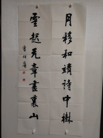 曹伯庸软片书法对联137×34cm