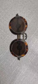 清代茶色水晶眼镜，品相好，做工好，尺寸大，老眼镜收藏佳品！