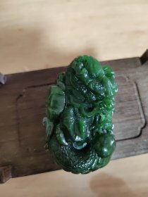 和田玉碧玉俄罗斯7号矿，手把件支持全国复检