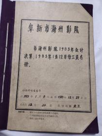 阜新市海州影院1983年1-12月份工资名册