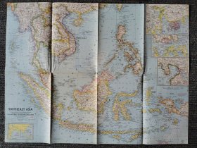 National Geographic国家地理杂志地图系列之1961年5月 Southeast Asia 东南亚地图