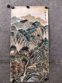 【得自画家本人，渠道可靠，保真交流】梁燕雪老师三尺整张山水，以托裱画芯，便宜卖了，梁燕雪，号风萧云烟，1965年生于山东淄博，美术机构培训老师，师从当地国画家王春荣，汪斌老师，曾多次参加省市老年书画展。