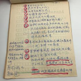 开国少将，原政治学院训练部副部长刘瑞方（1915-1996）1987年《继承和发扬我党我军的光荣传统》手稿、笔记一册三十五页