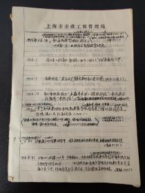 【上海市市政工程管理局文献资料】（1956年6月1日~1987年12月31日）资料完整