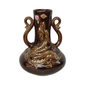 陶瓷花瓶七八十年代宜昌彩陶工艺品客厅装饰收藏品摆设招财风水