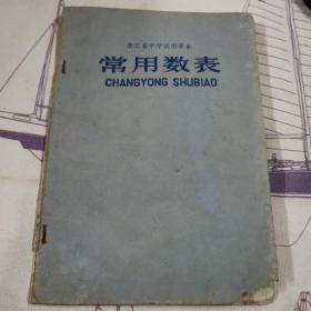 常用数表〈浙江省中学试用课本）