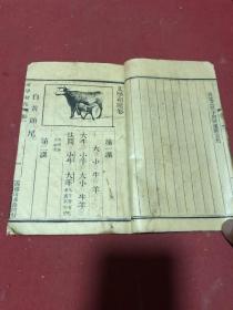 清光绪三十年蒙学堂用书《绘图文学初階》原装一册全，品如图