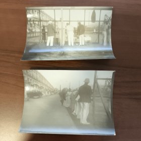 香港三十年代九龙尖沙咀海旁老照片两张