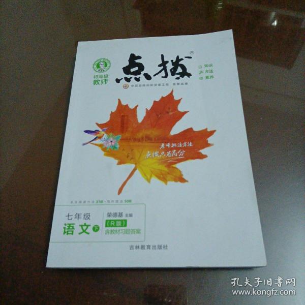 2021春点拨七年级下册语文RJ人教版特高级教师点拨初一7年级教材讲解同步练习同步训练