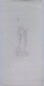 工笔白描地藏王菩萨 123×59。 结缘