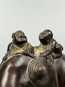 旧藏【童子牧牛】铜摆件