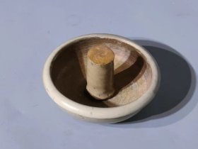 古玩旧藏青瓷药碾子中医文化收藏