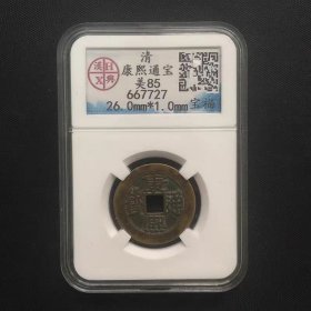 古钱币收藏清钱麻钱康熙通宝背福铜钱康熙背福盒子币