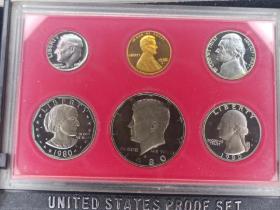 美国1980年精制套币