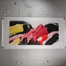 【佚名】大写意国画山水花鸟系列之25，娱乐，餐饮，茶楼，会所绝配，宣纸画芯，白纸托裱，应该是展览作品，买家自鉴！