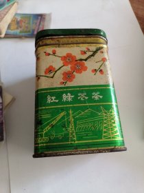 茶叶铁皮包装罐：红绿花茶