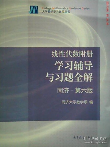 线性代数附册学习辅导及习题全解  同济D六版同济大学数学系