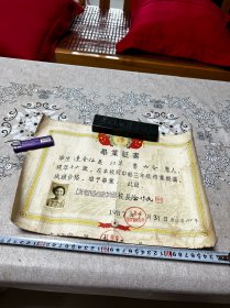 1957年，上海许昌中学毕业证一张，折叠发货