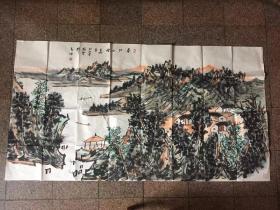 中国美协会员晁海六尺整纸山水画