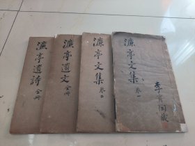 湖北鄂州地方文献，稀见大全套诗文集，黄道霞旧藏，李育陶藏，清光绪木刻本《濂亭文集8卷》《濂亭遗文5卷》《濂亭遗诗2卷》大全套四册全，白纸精刻本，近代散文家，书法家著作，张裕钊，曾国藩幕府，曾门四弟子之一。