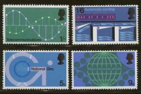 英国邮票1969年邮政通信与转运技术4全新