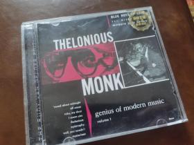 Thelonious Monk Genius Of Modern Music 爵士 CD(光盘全新无划痕)