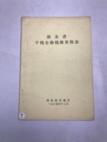 湖北省干线公路线路里程表