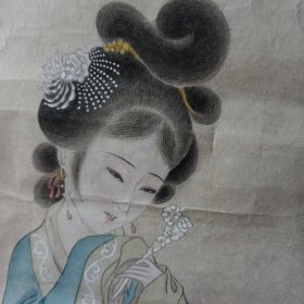 04g433/05 名人字画·国画:仕女图 尺寸约32*65CM）手绘